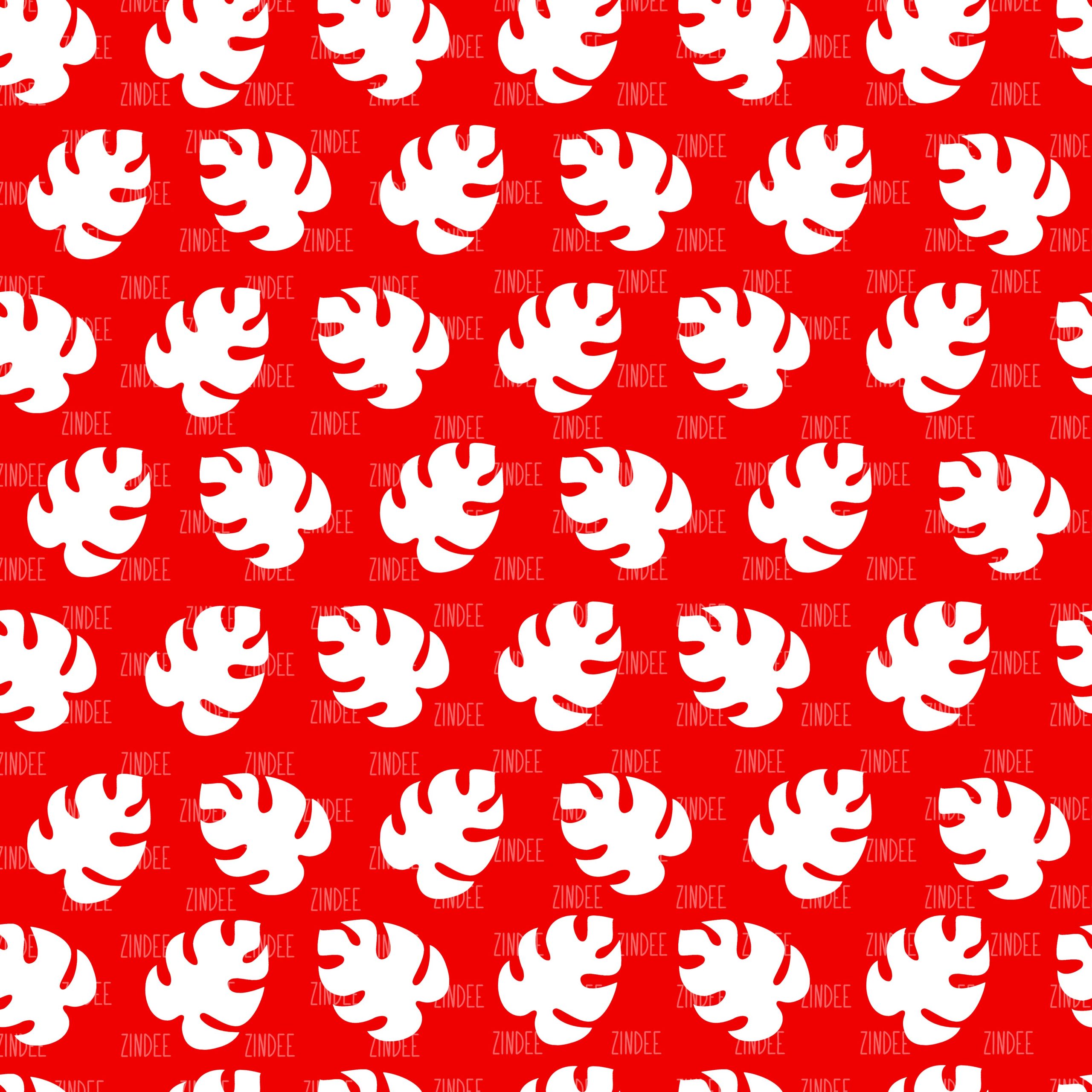 Hawaiian White Leaves seamless (vinyl)