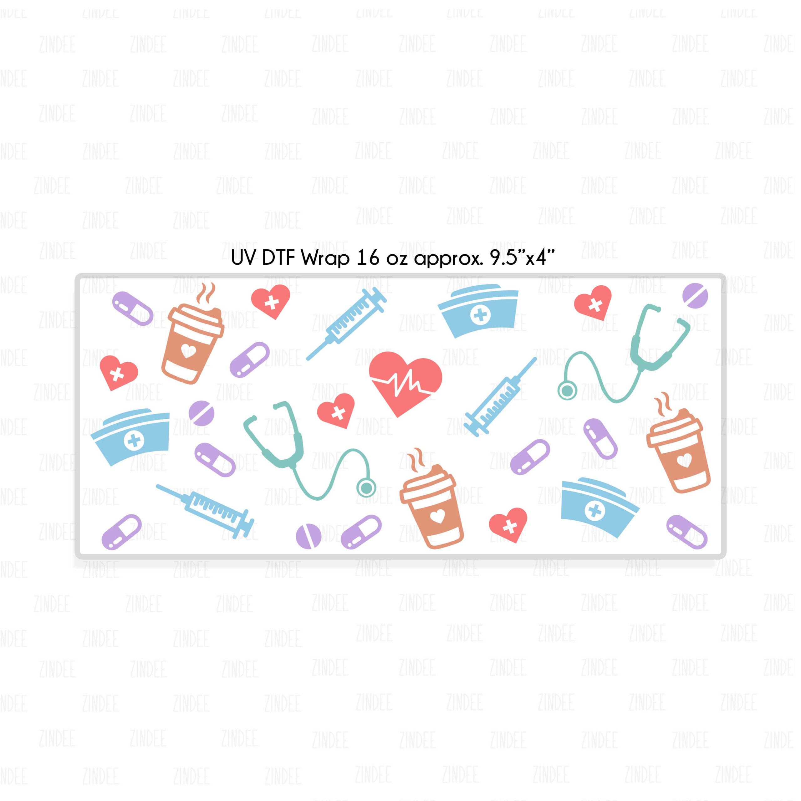 Medical Love UV DTF Glass Can Wrap - Image 2