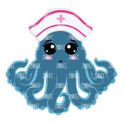 Nurse Octopus Acrylic Blank- Sticker- UV DTF (1.5 inch)