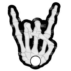 Alternative view of Rock On Skeleton Hand Tumbler Tag (Stanley 20/30 oz 2.0)