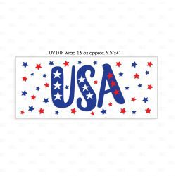 Alternative view of USA Star UV DTF Glass Can Wrap