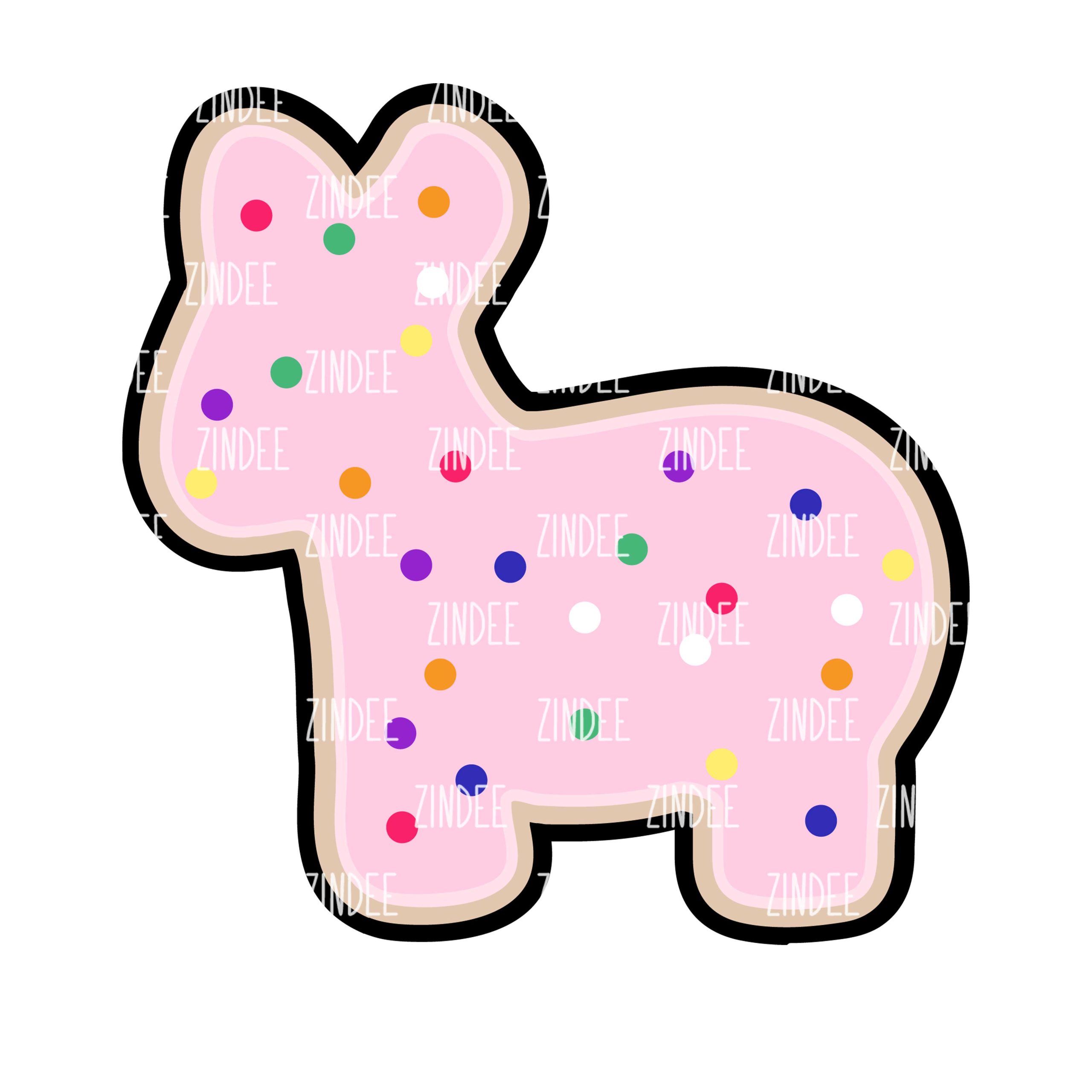 Donkey Animal Cookie/Cracker Acrylic Blank- Sticker- UV DTF (2 inch) NO HOLE