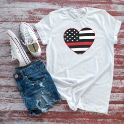 Firefighter Flag Heart (HTV ready to press)