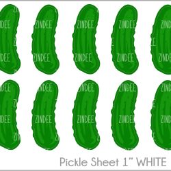 Pickle (sticker sheet) 1" White Gloss