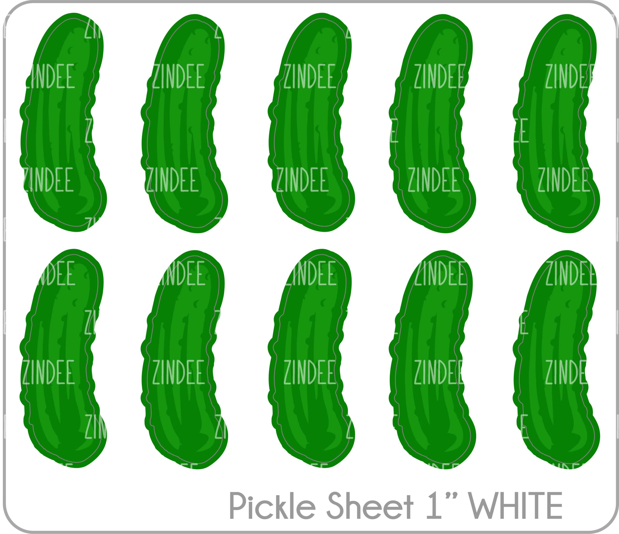 Pickle (sticker sheet) 1" White Gloss