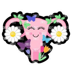 Spring Uterus Acrylic Blank- Sticker- UV DTF (2 inch) NO HOLE
