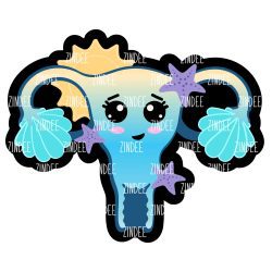 Summer Uterus Acrylic Blank- Sticker- UV DTF (2 inch) NO HOLE