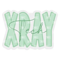 X-Ray Tech Script – Acrylic Badge Reel Blank (2") No Hole | Optional Sticker or UV DTF