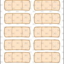 Bandage (sticker sheet) .6" WHITE Gloss