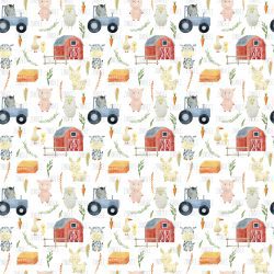 Farm Animals Watercolor seamless (vinyl)