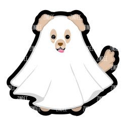 Ghost Dog Acrylic Blank- Sticker- UV DTF (2.5 inch)