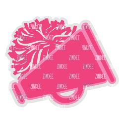 Megaphone with Pom Pom Acrylic Blank- Sticker- UV DTF (2 inch)