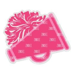 Megaphone with Pom Pom – Acrylic Keychain Blank (2") | Optional Sticker or UV DTF