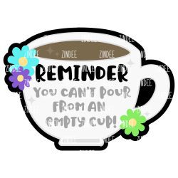 Mug with Flowers Acrylic Blank- Sticker- UV DTF (3 inch)