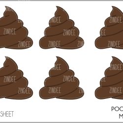 Poop (sticker sheet) .6" WHITE Gloss