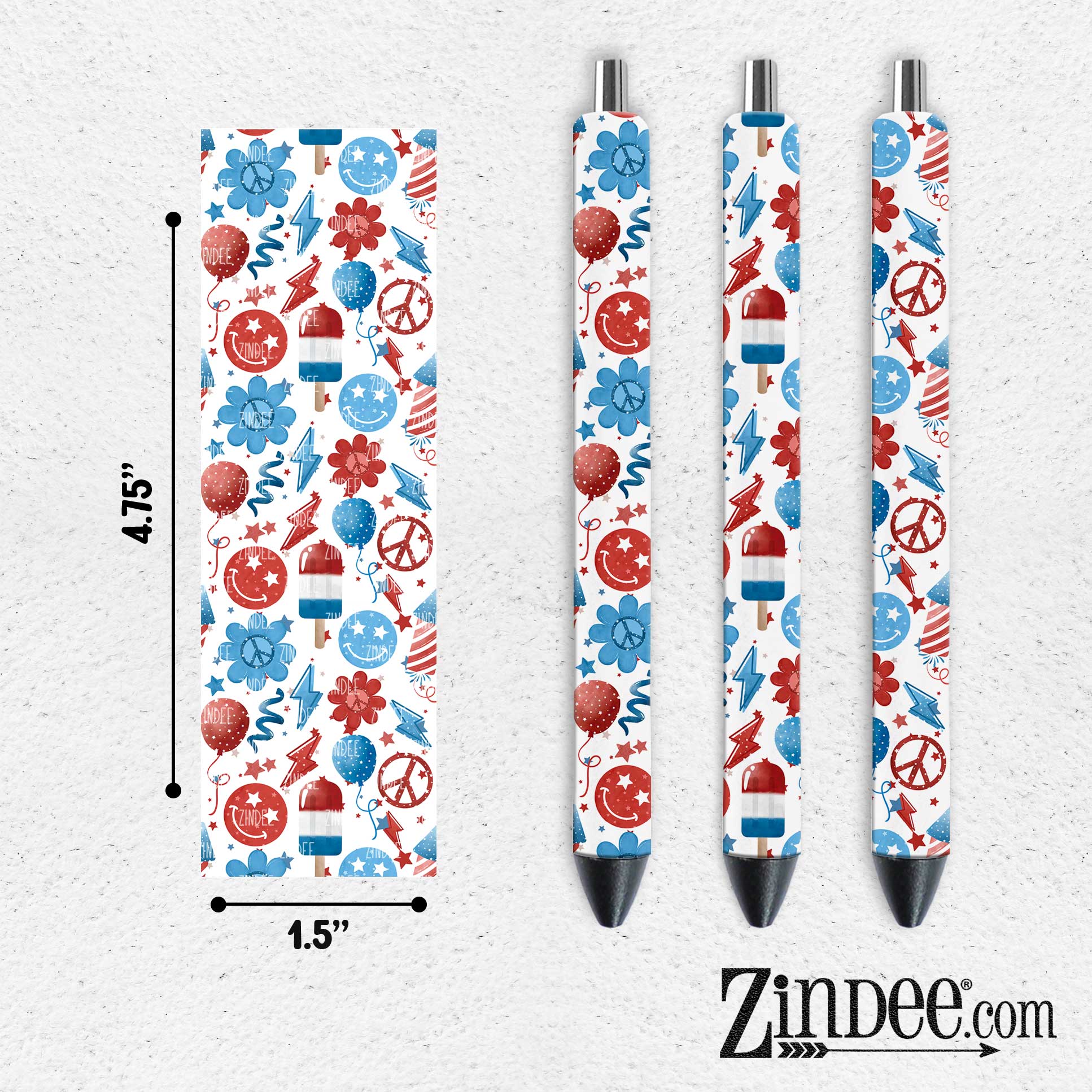4th of July VINYL Pen Wrap