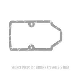 Chunky Crayon Shaker Piece (2.5 inch) 2 holes