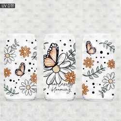 Blooming UV DTF Glass Can Wrap