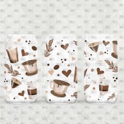 Coffee Love UV DTF Glass Can Wrap