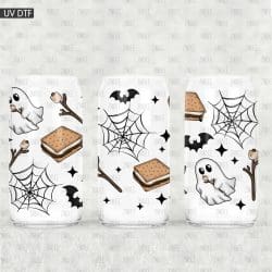 Ghost Smores UV DTF Glass Can Wrap