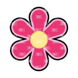 Groovy Flower Acrylic Blank- Sticker- UV DTF (1.5 inch)