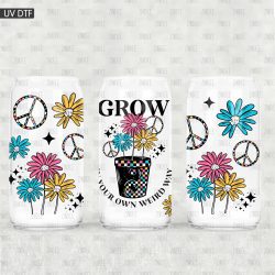 Grow Weird UV DTF Glass Can Wrap