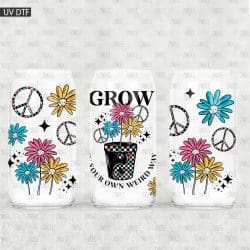 Grow Weird UV DTF Glass Can Wrap