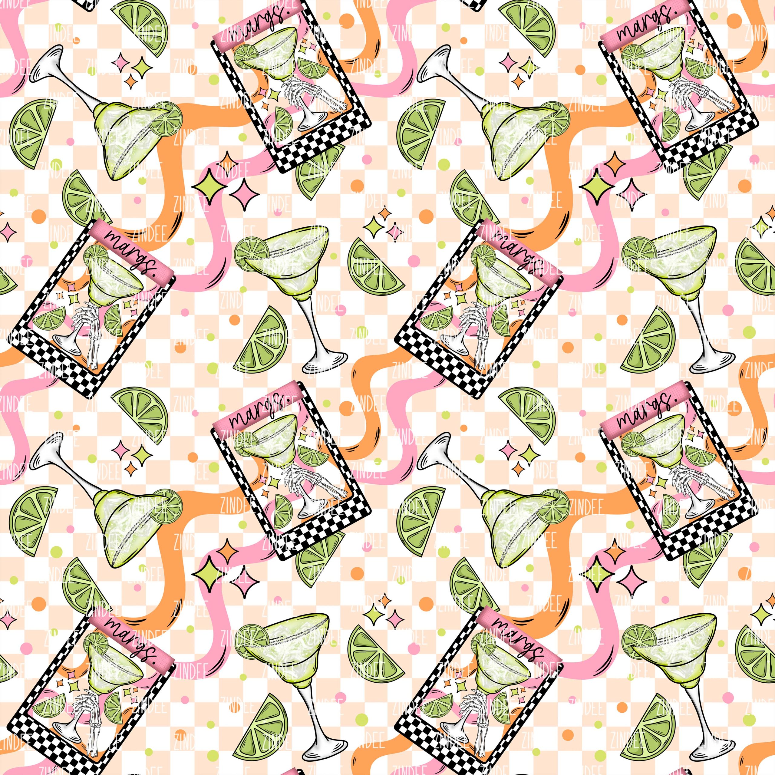 Margs and Skeletons seamless (vinyl)