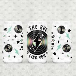Record I Don't Like You UV DTF Glass Can Wrap