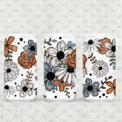 Rustic Floral UV DTF Glass Can Wrap