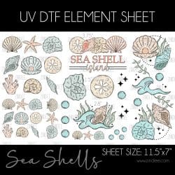 Sea Shells Element Sheet (UV DTF)