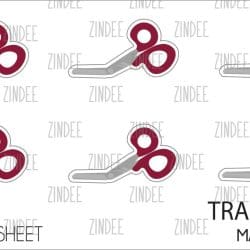Trauma Scissors (sticker sheet) .6" WHITE Gloss