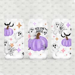 We're Going Haunting UV DTF Glass Can Wrap