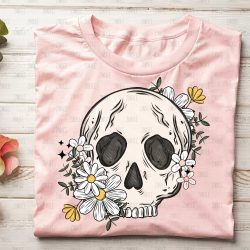 Floral Skellie DTF Transfer