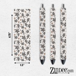 Checker Flowers VINYL Pen Wrap