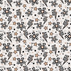 Checker Flowers seamless (vinyl)