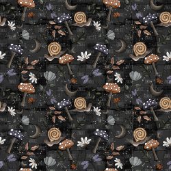 Dragonfly and Mushrooms seamless (vinyl)