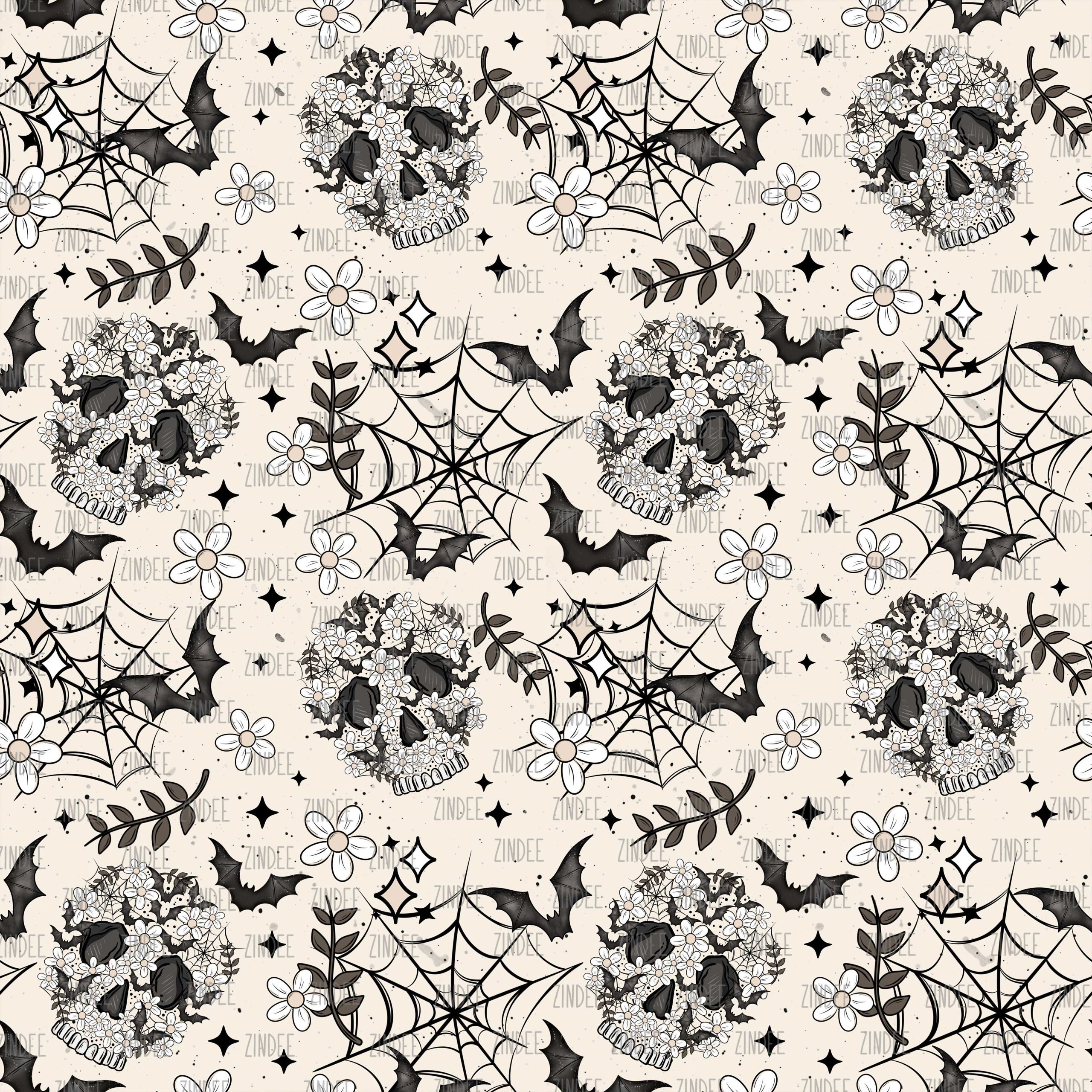 Floral Skeleton Spookies seamless (vinyl)
