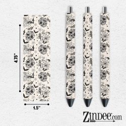 Floral Skeleton Spooky VINYL Pen Wrap