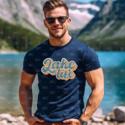 Lake Life Blue Orange DTF Transfer