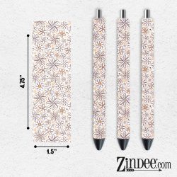 Orange Checkered Floral VINYL Pen Wrap