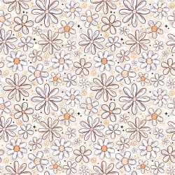 Orange Checkered Florals seamless (vinyl)