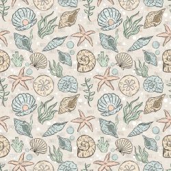 Pastel Seashells seamless (vinyl)