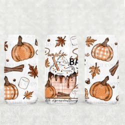Pumpkin Spice Bar UV DTF Glass Can Wrap