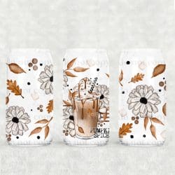 Pumpkin Spice UV DTF Glass Can Wrap