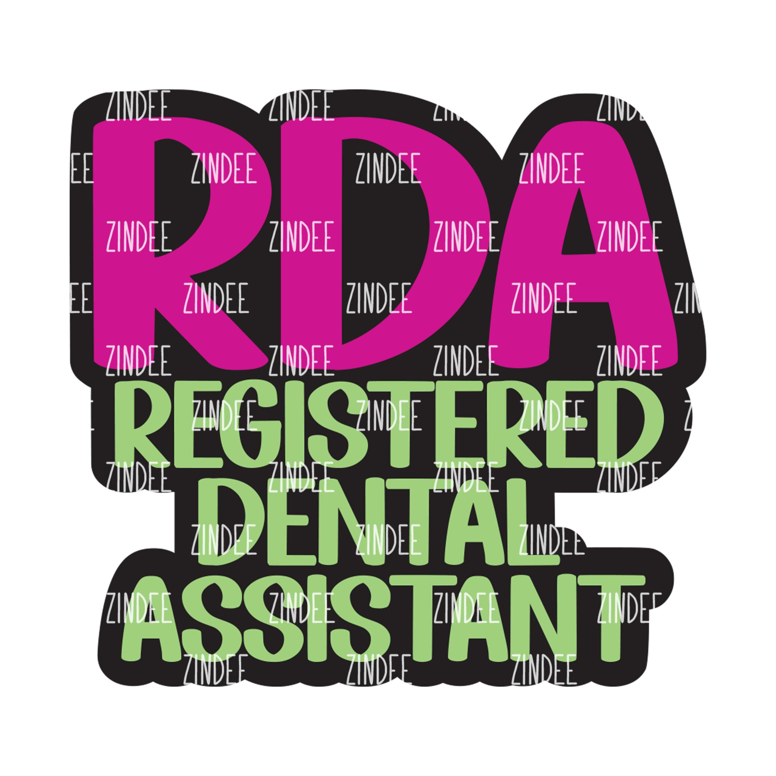 RDA Registered Dental Assistant Acrylic Blank- Sticker- UV DTF (3 inch)