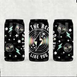 Record I Don't Like You White UV DTF Glass Can Wrap