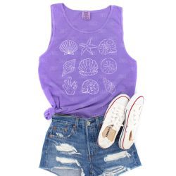 Seashell Grid White DTF Transfer