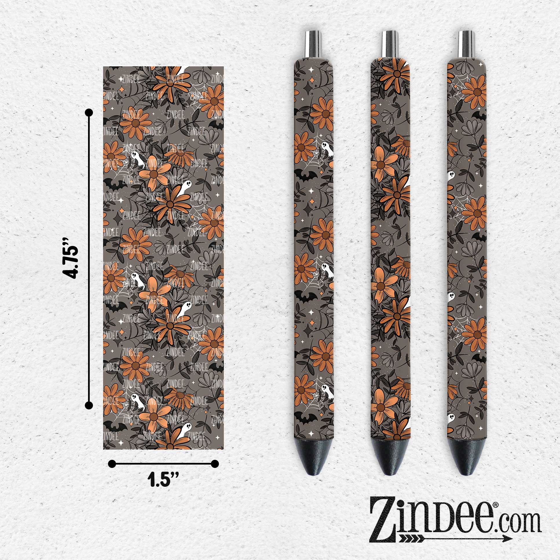 Spooky Floral VINYL Pen Wrap
