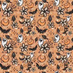 Spooky Moon Floral Ghost seamless (vinyl)